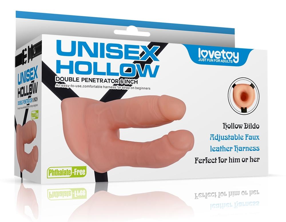 Lovetoy - Unisex Hollow Double Strap On - Flesh photo-5