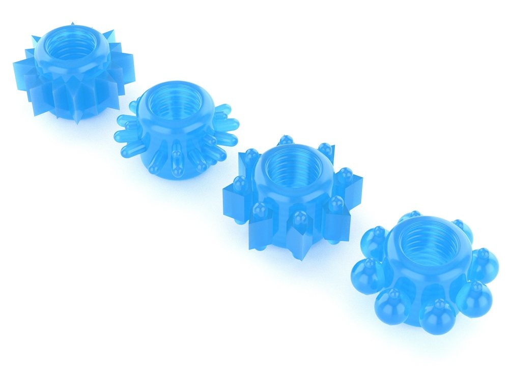 Lovetoy - Lumino Play Ring Set 4 pcs - Blue photo-3