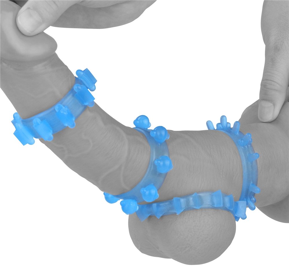 Lovetoy - Lumino Play Ring Set 4 pcs - Blue photo-16