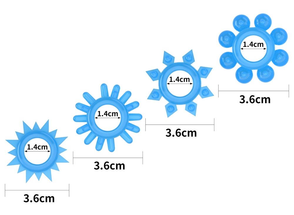 Lovetoy - Lumino Play Ring Set 4 pcs - Blue photo-18