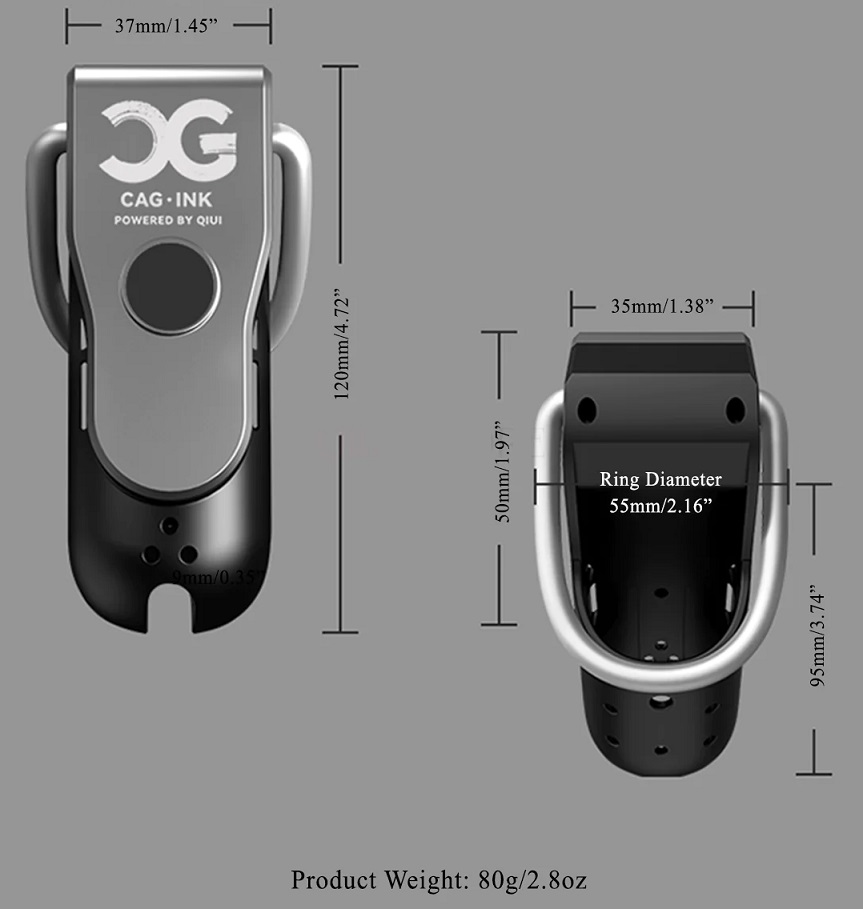 QIUI - APP Controlled Chastity Device L - Black photo-14