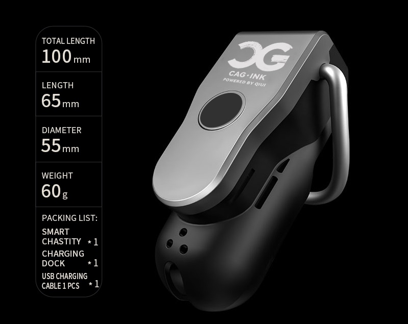 QIUI - APP Controlled Chastity Device M - Black photo-17