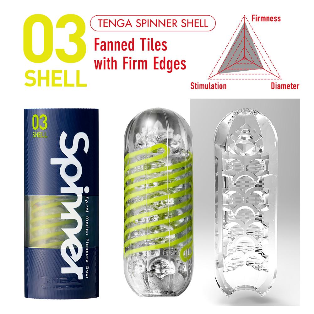 Tenga - Spinner 03 Shell Masturbator - Green photo-2