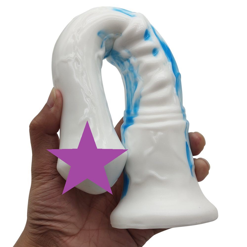 FAAK - Horse Long Dildo - White/Blue photo-2