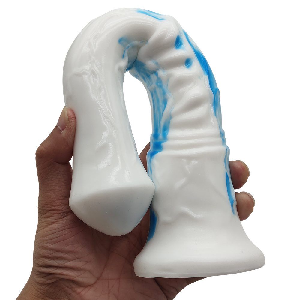 FAAK - Horse Long Dildo - White/Blue photo-6