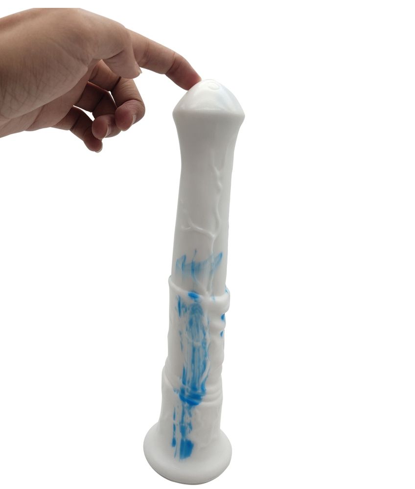FAAK - Horse Long Dildo - White/Blue photo-8