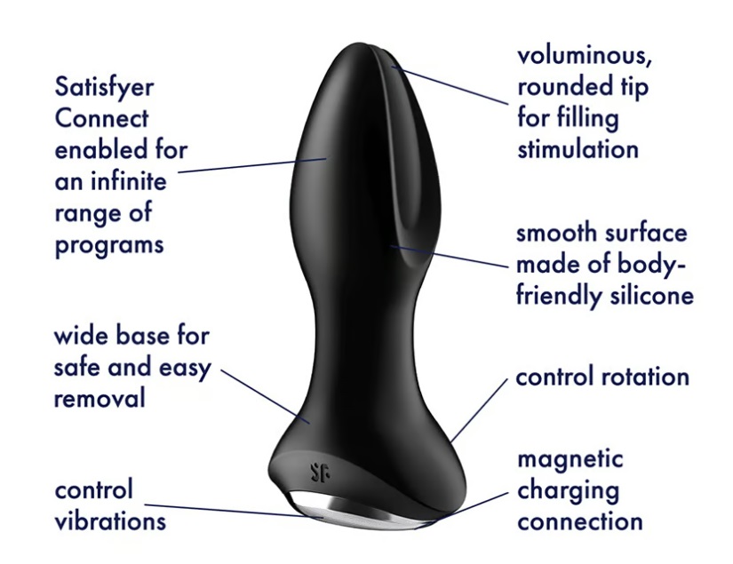 Satisfyer - Rotator Vibro Plug 2 Plus - Black photo-6