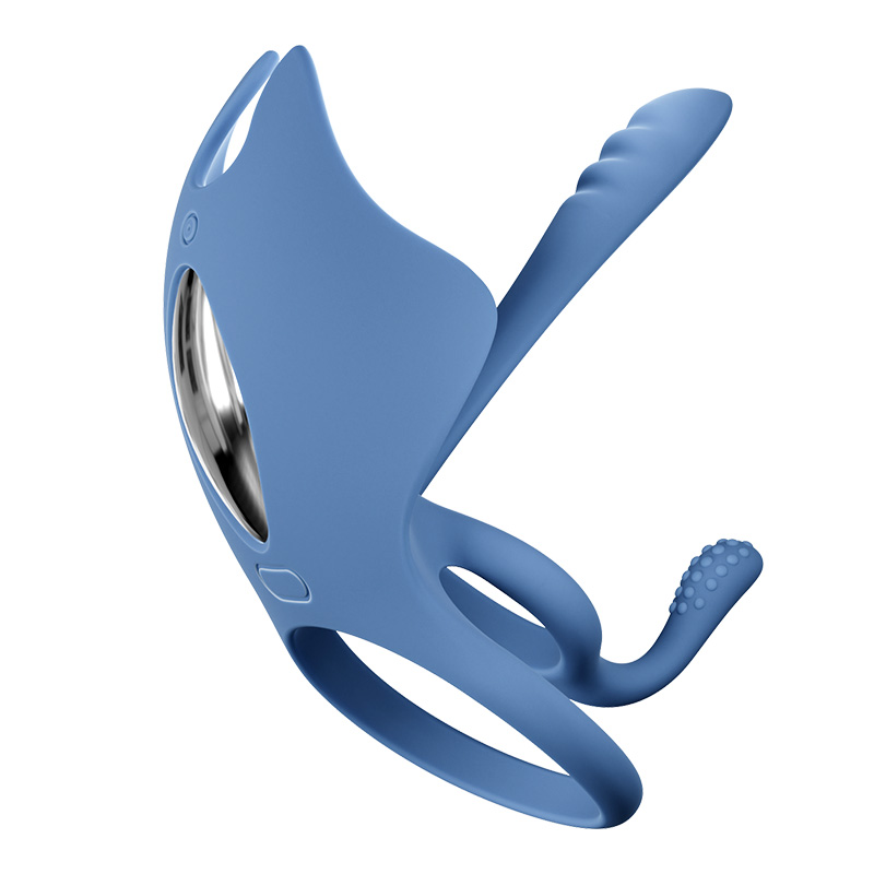 SVAKOM - Barzillai APP Cockring & Couple Vibrator - Blue photo-2