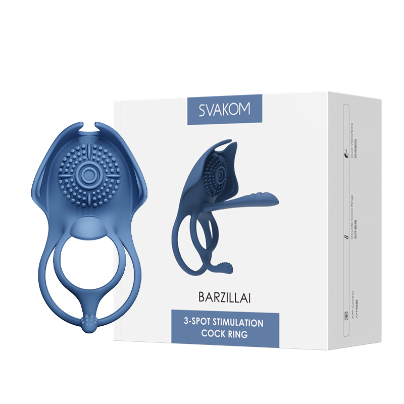 SVAKOM - Barzillai APP Cockring & Couple Vibrator - Blue photo-9