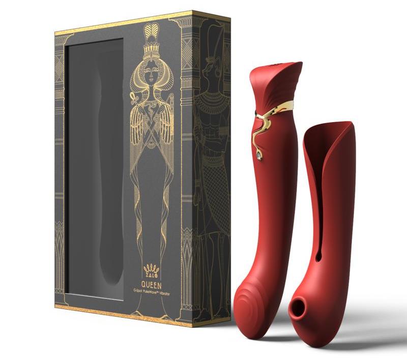 Zalo - Queen APP Heating Vibro Set - Wine Red photo-18
