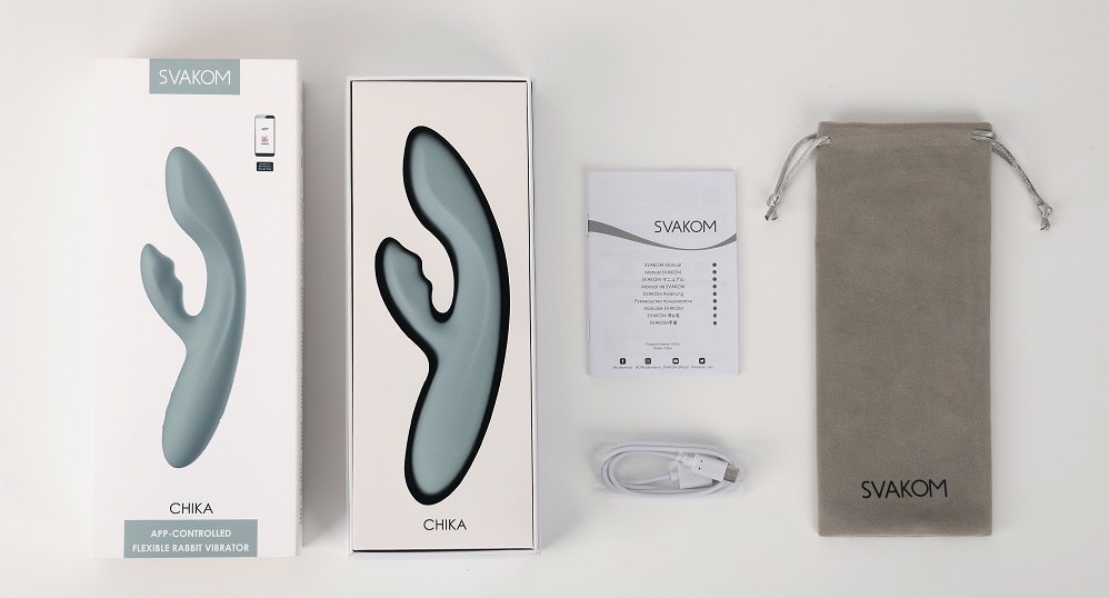 SVAKOM - Chika APP Rabbit Vibrator - Turquoise Grey photo-14