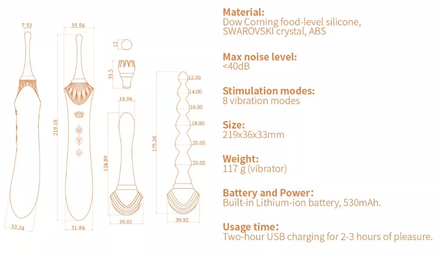 Zalo - Bess 2 Heating Dual Vibrator - Obsidian Black photo-10