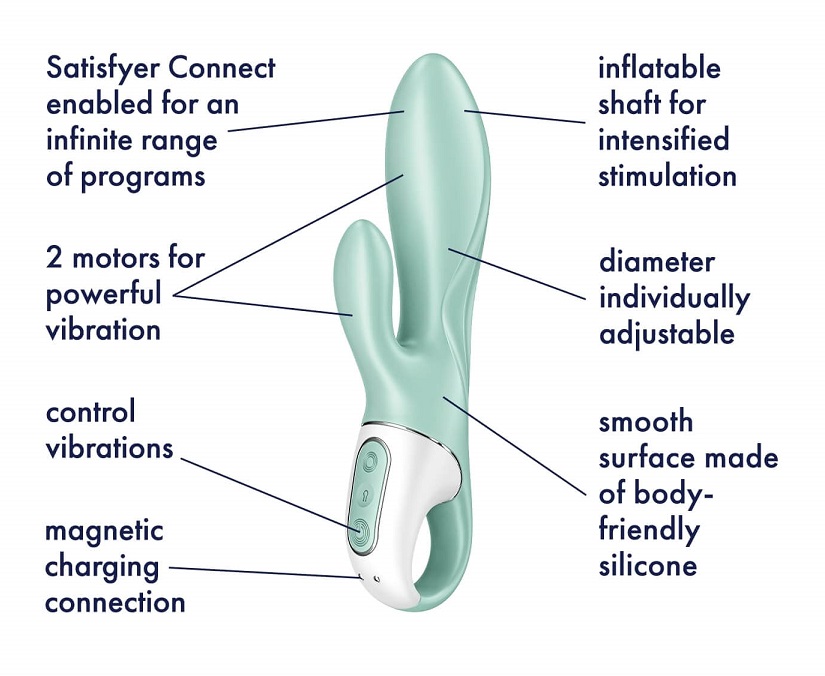 Satisfyer - Air Pump Bunny 5 - Blue photo-7