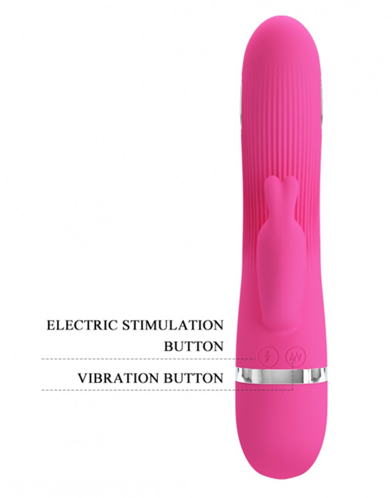Pretty Love - Ingram Rabbit Vibrator w Electric Shock - Pink photo-6