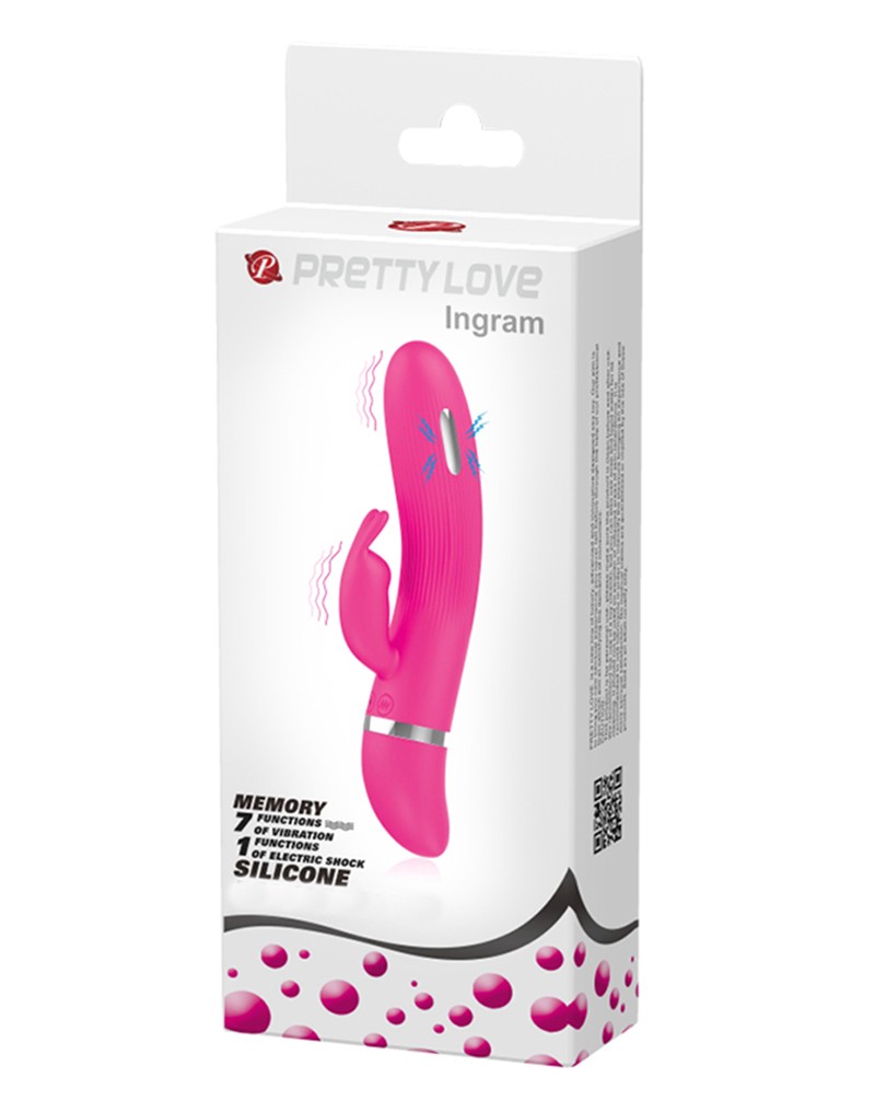 Pretty Love - Ingram Rabbit Vibrator w Electric Shock - Pink photo-10