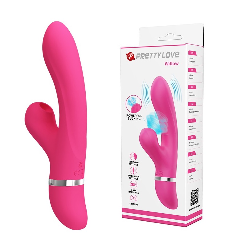 Pretty Love - Willow Rabbit Vibrator w Sucking - Pink photo-8