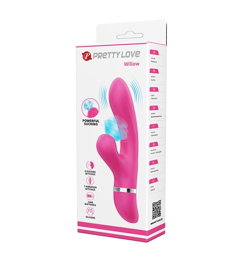 Pretty Love - Willow Rabbit Vibrator w Sucking - Pink photo-9