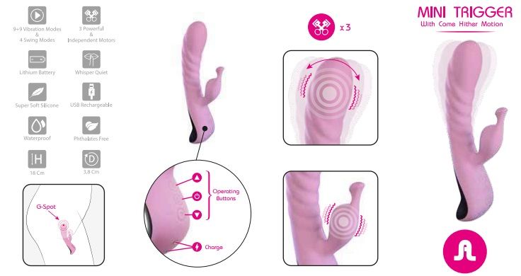 Adrien Lastic - MiNi Trigger Vibrator - Pink photo-7