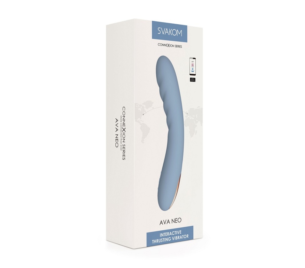 SVAKOM - Ava Neo Interactive Thrusting Vibrator - Cornflower Blue photo-15