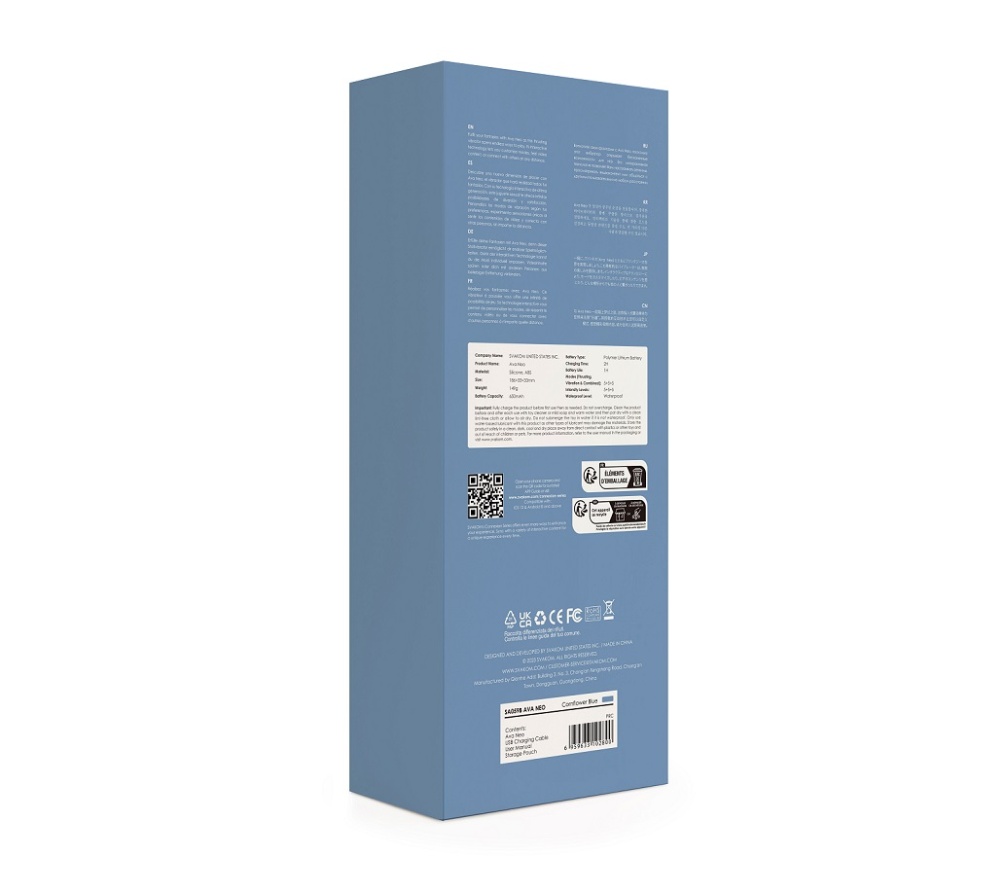 SVAKOM - Ava Neo Interactive Thrusting Vibrator - Cornflower Blue photo-16