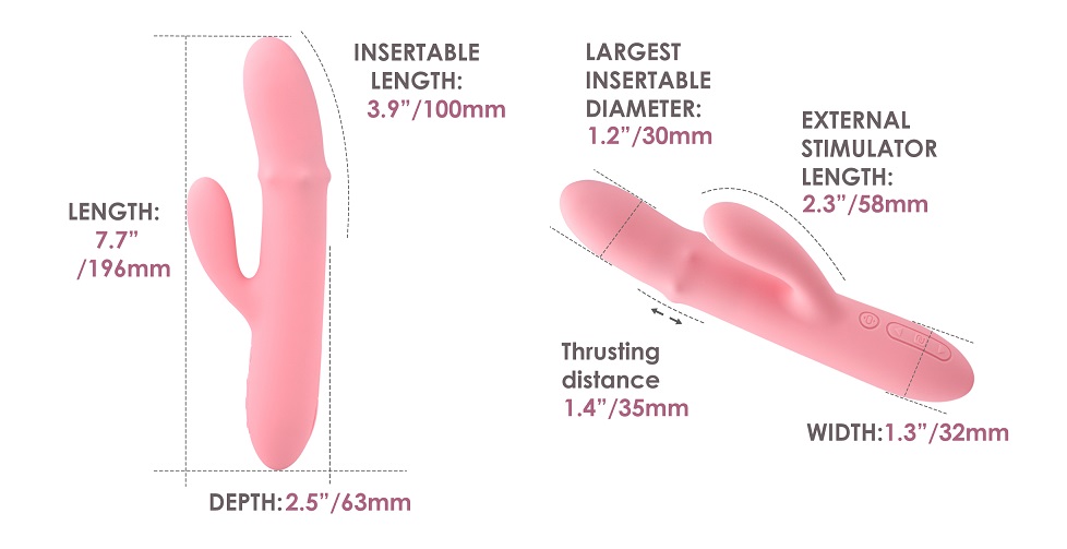 SVAKOM - Mora Neo Interactive Rabbit Vibrator - Peach Pink photo-12