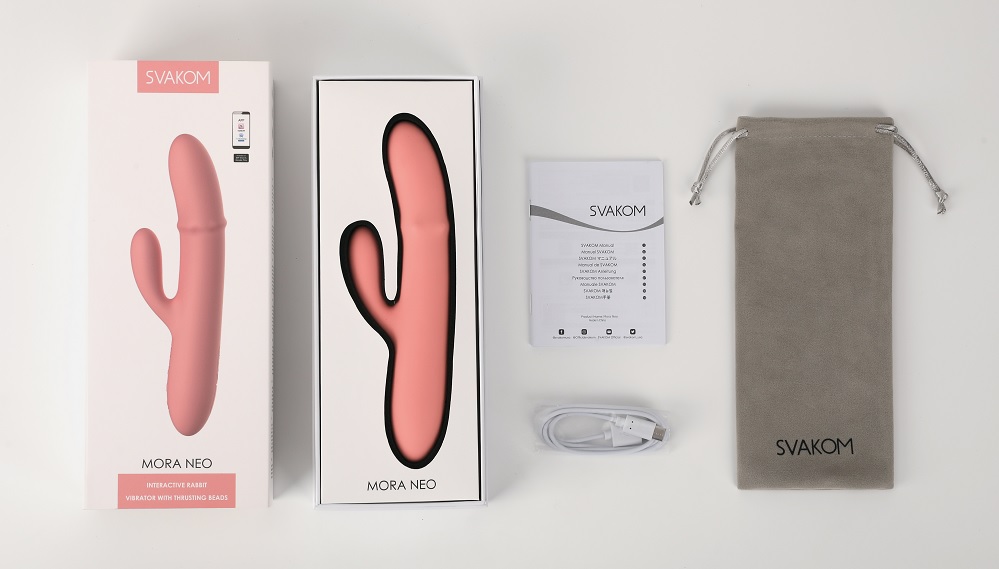 SVAKOM - Mora Neo Interactive Rabbit Vibrator - Peach Pink photo-13