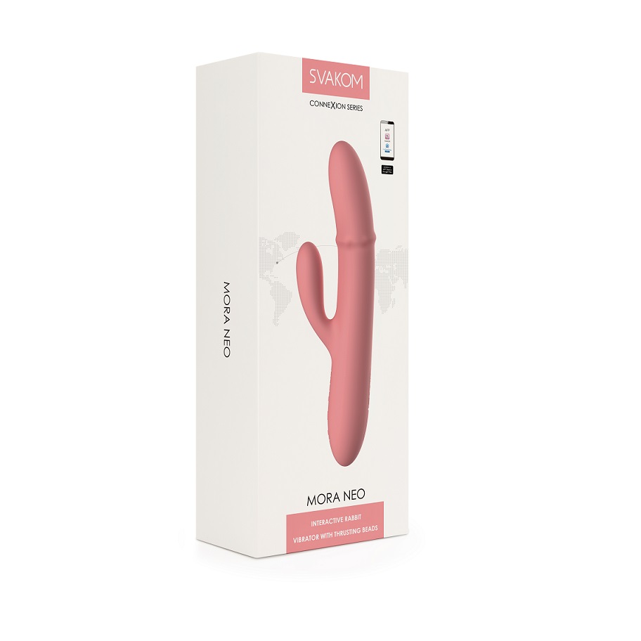 SVAKOM - Mora Neo Interactive Rabbit Vibrator - Peach Pink photo-14