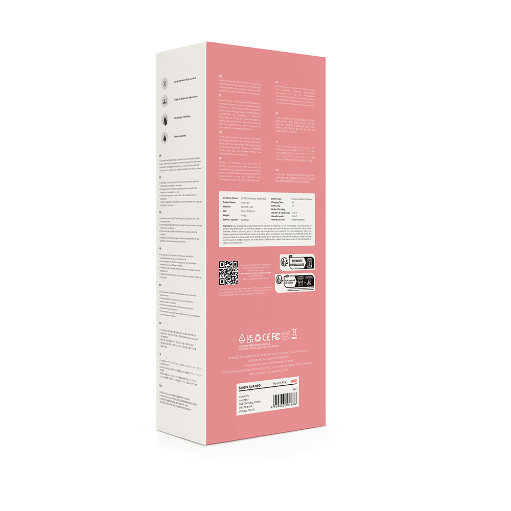 SVAKOM - Ava Neo Interactive Thrusting Vibrator - Peach Pink photo-15