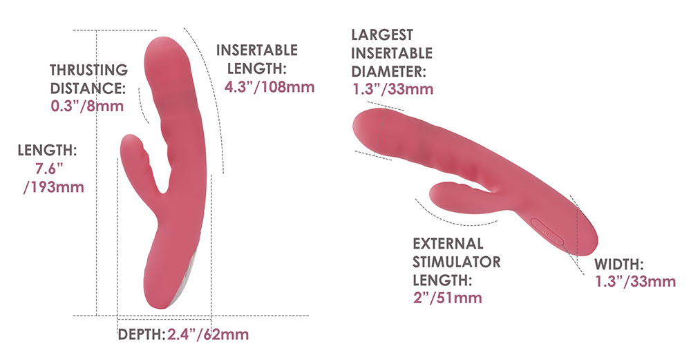 SVAKOM - Avery Thrusting Rabbit Vibrator - Strawberry Pink photo-13 SVAKOM - Avery Thrusting Rabbit Vibrator - Strawberry Pink photo-13