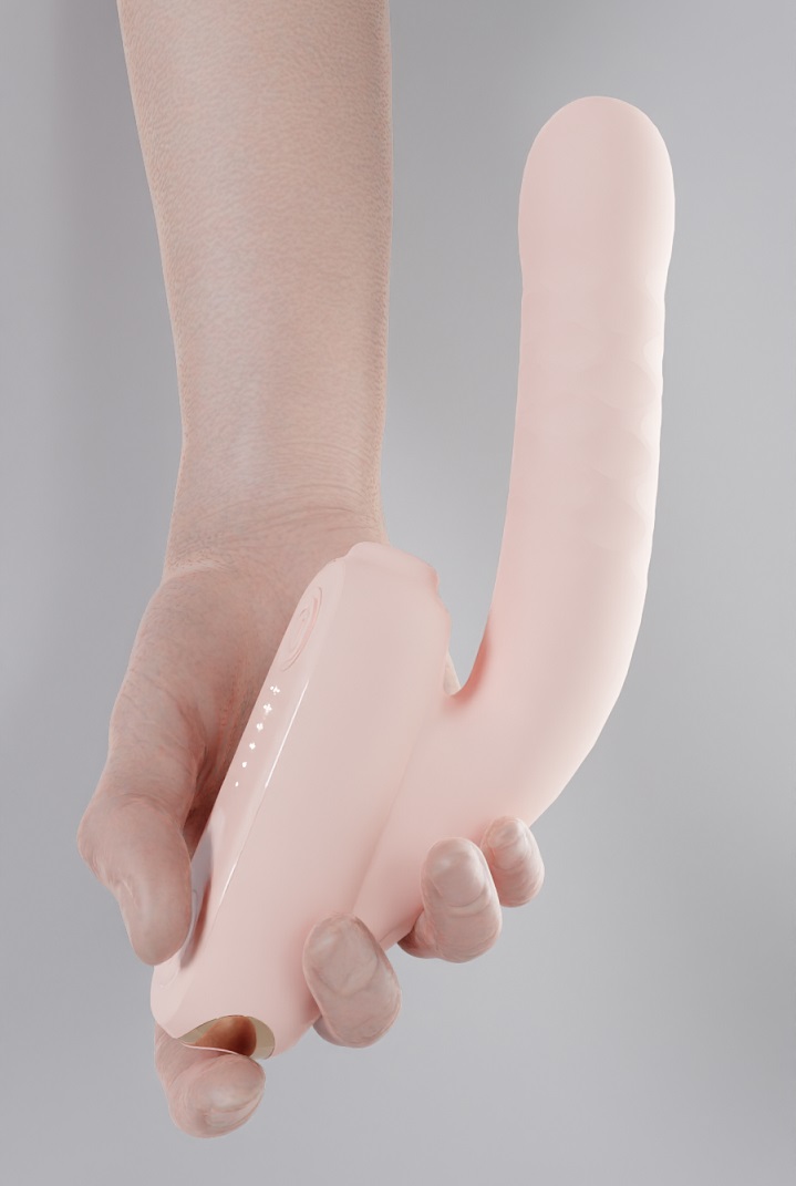 Qingnan - Thrusting Vibrator w Suction #7 - Flesh Pink photo-2