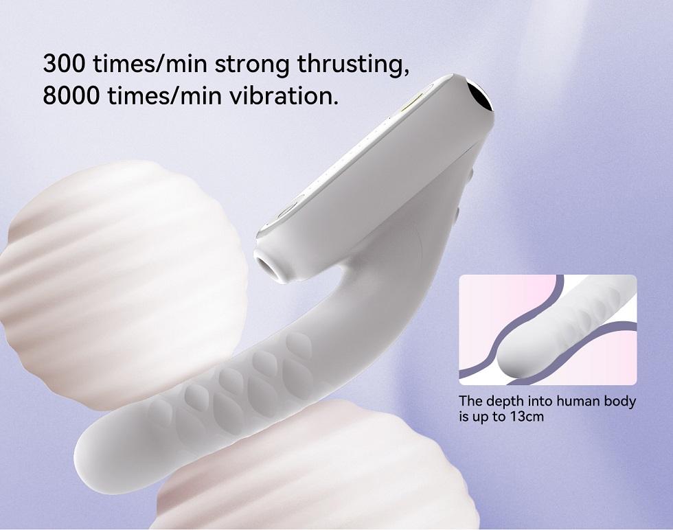 Qingnan - Thrusting Vibrator w Suction #7 - Flesh Pink photo-10