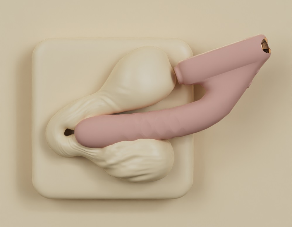 Qingnan - Thrusting Vibrator w Suction #7 - Flesh Pink photo-14