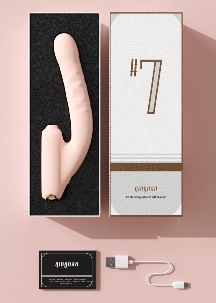 Qingnan - Thrusting Vibrator w Suction #7 - Flesh Pink photo-18