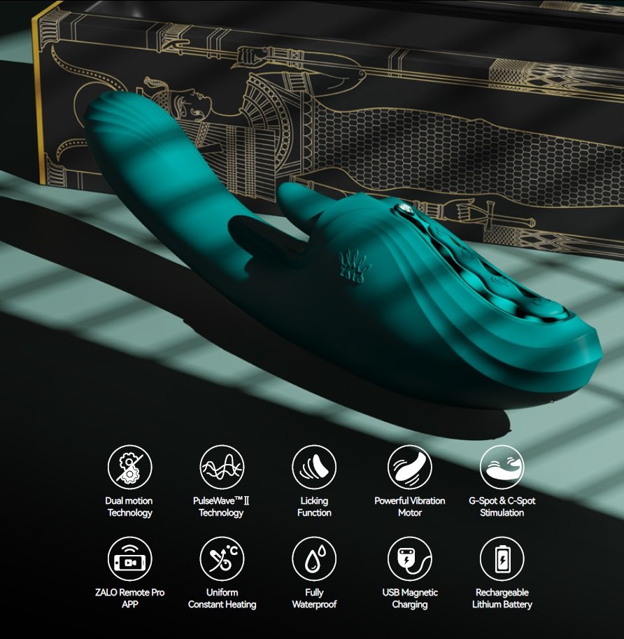 Zalo - Ares APP Heating Vibrator - Turquoise Green photo-3