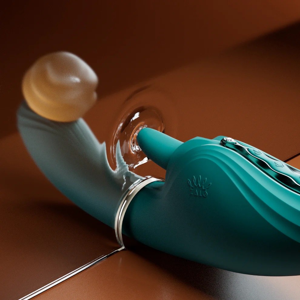 Zalo - Ares APP Heating Vibrator - Turquoise Green photo-7