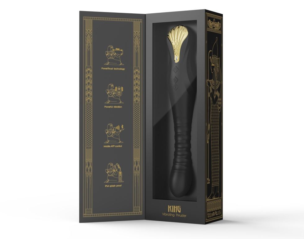 Zalo - King APP Thrusting Vibrator - Obsidian Black photo-15