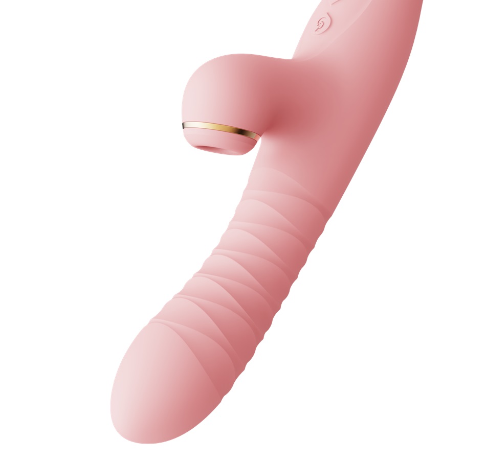 Zalo - Rose Thruster Rabbit Vibrator - Strawberry Pink photo-2