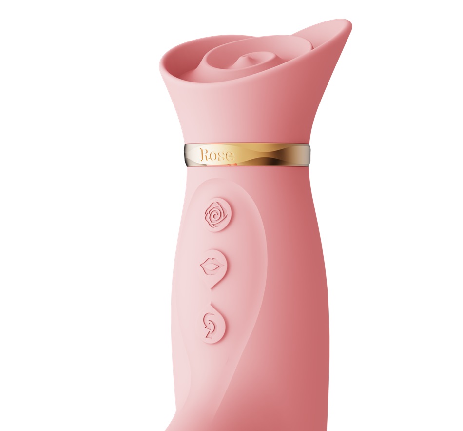 Zalo - Rose Thruster Rabbit Vibrator - Strawberry Pink photo-3