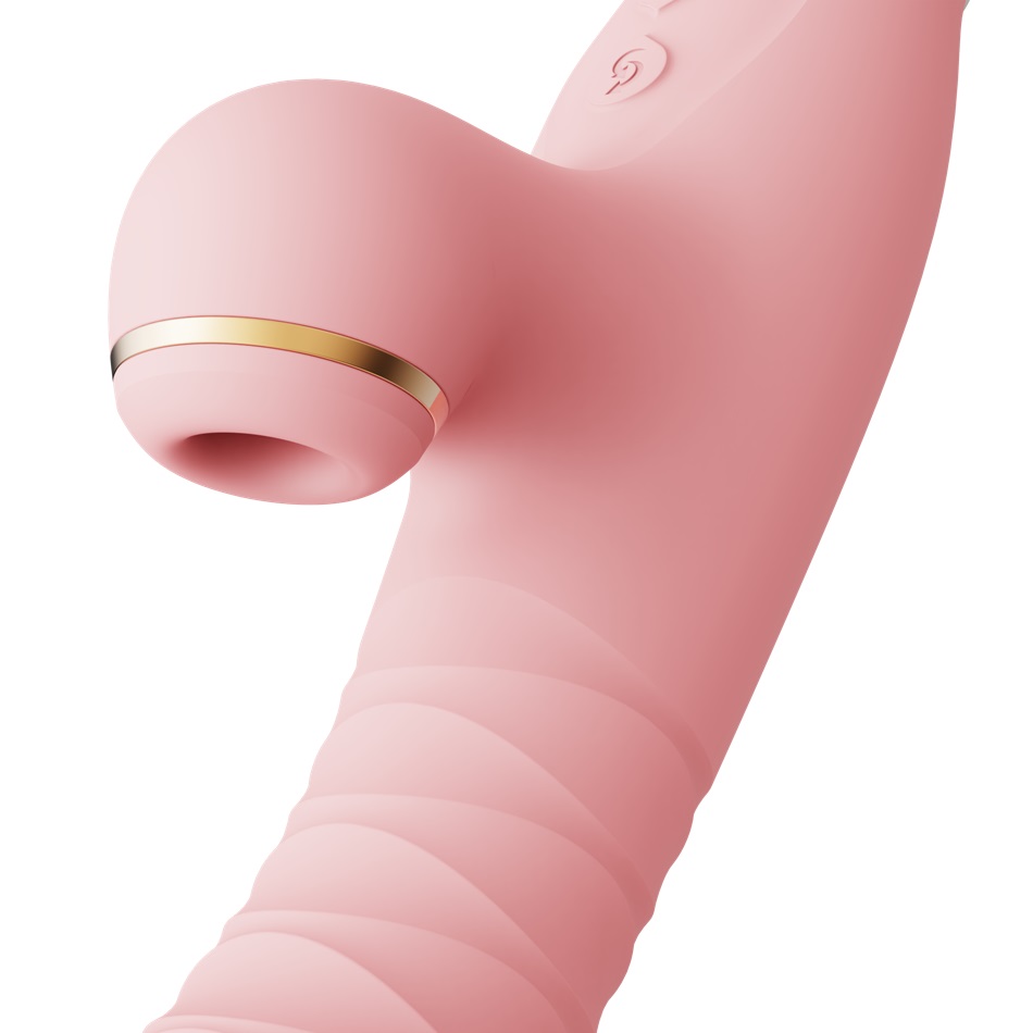 Zalo - Rose Thruster Rabbit Vibrator - Strawberry Pink photo-5