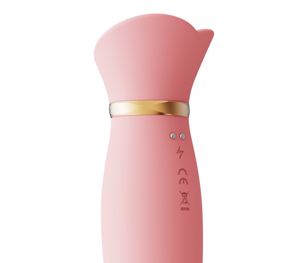 Zalo - Rose Thruster Rabbit Vibrator - Strawberry Pink photo-7