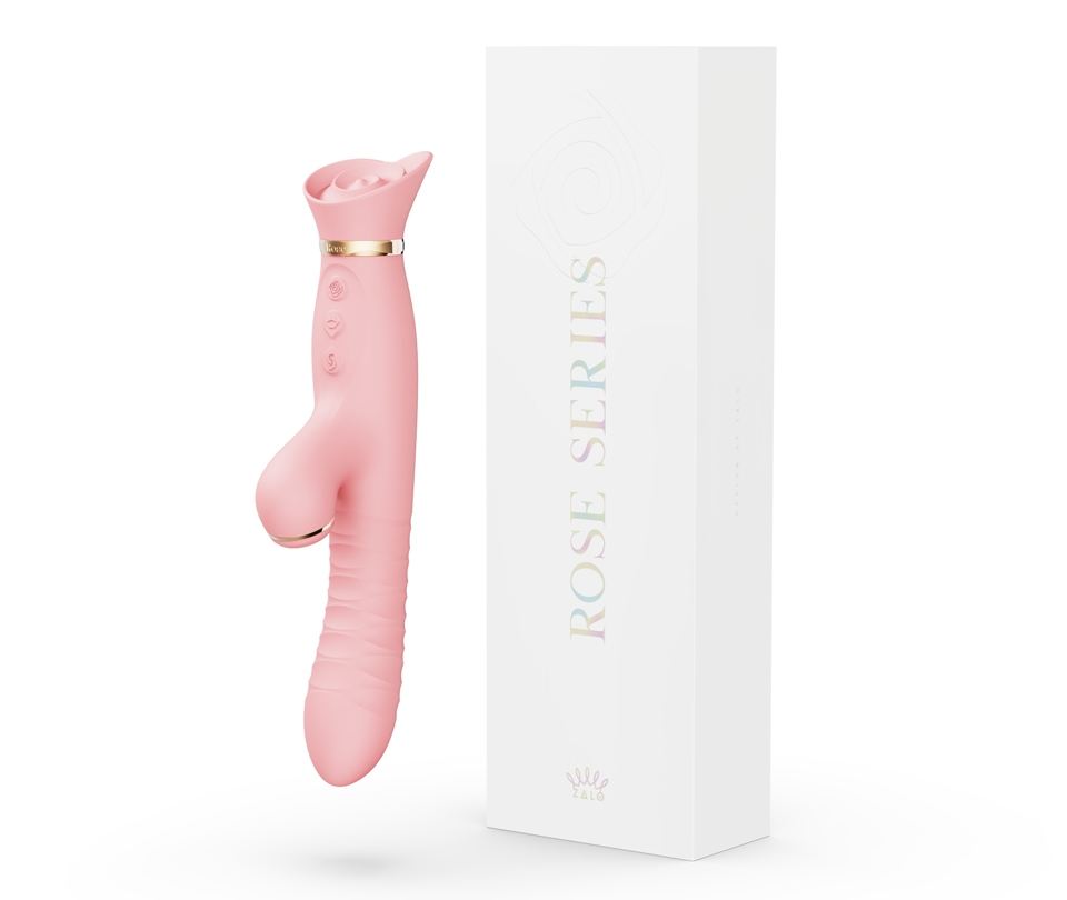 Zalo - Rose Thruster Rabbit Vibrator - Strawberry Pink photo-15