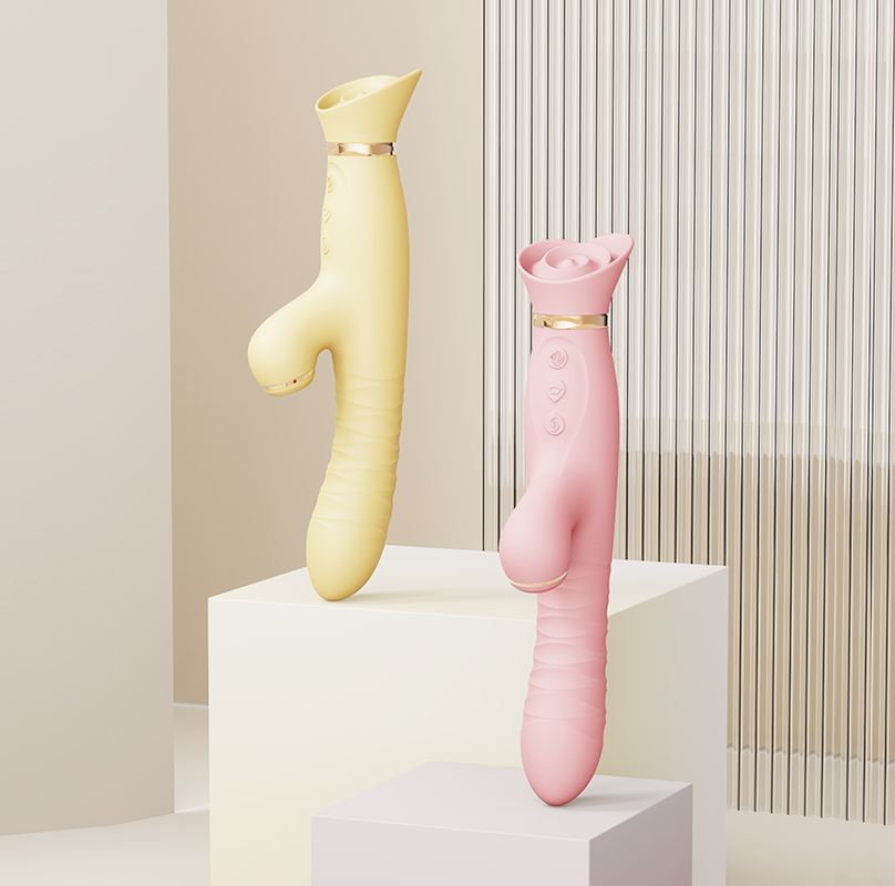 Zalo - Rose Thruster Rabbit Vibrator - Lemon Yellow photo-9
