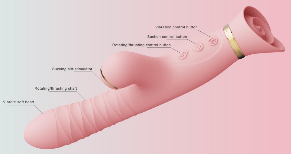 Zalo - Rose Thruster Rabbit Vibrator - Lemon Yellow photo-11