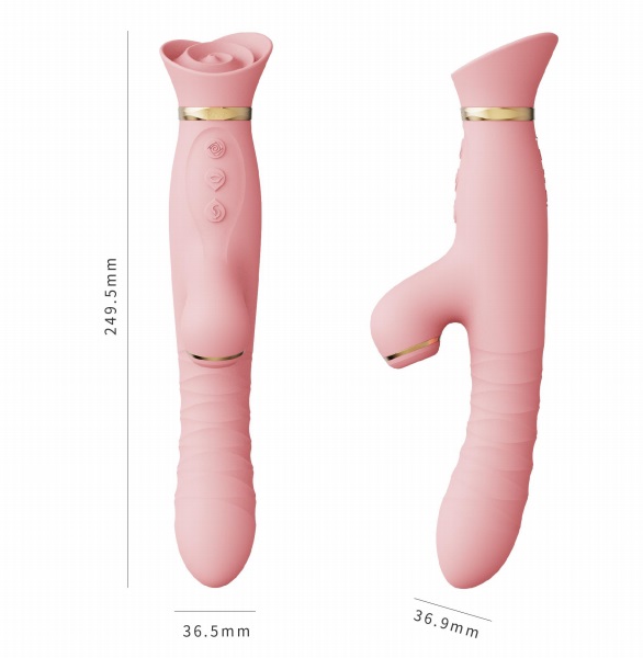 Zalo - Rose Thruster Rabbit Vibrator - Lemon Yellow photo-13