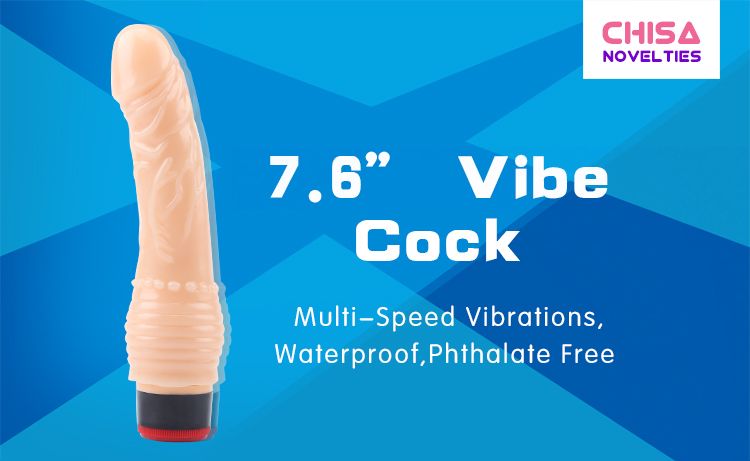 Chisa - 7.6″ Vibe Cock TPE- Flesh photo-7