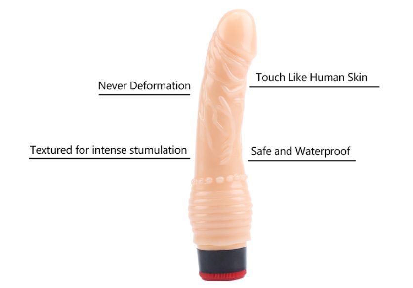 Chisa - 7.6″ Vibe Cock TPE- Flesh photo-8