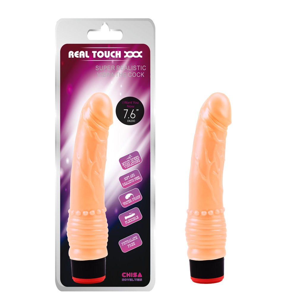 Chisa - 7.6″ Vibe Cock TPE- Flesh photo-12