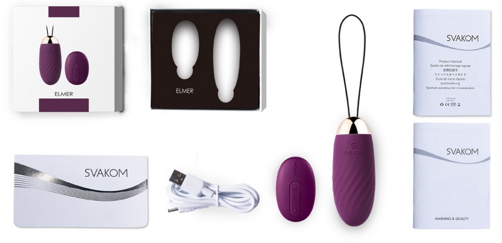 SVAKOM - Elmer Remote Control Egg Vibrator - Violet photo-9