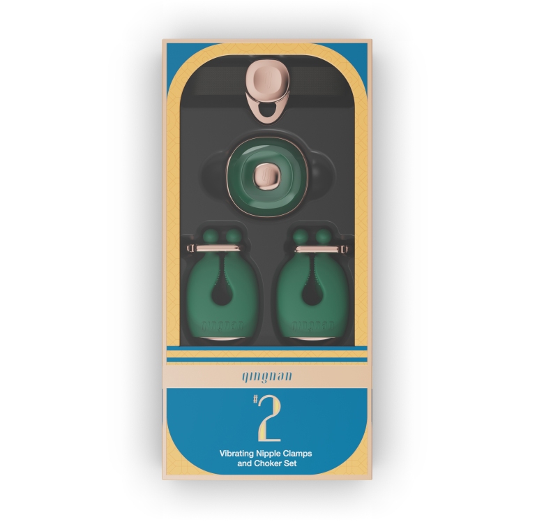 Qingnan - Vibro Nipple Clamps Set #2 - Green photo-8