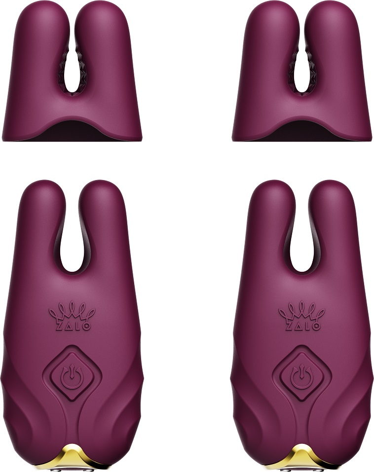 Zalo - Nave APP Vibro Nipple Clamps - Velvet Purple photo-3 Zalo - Nave APP Vibro Nipple Clamps - Velvet Purple photo-3